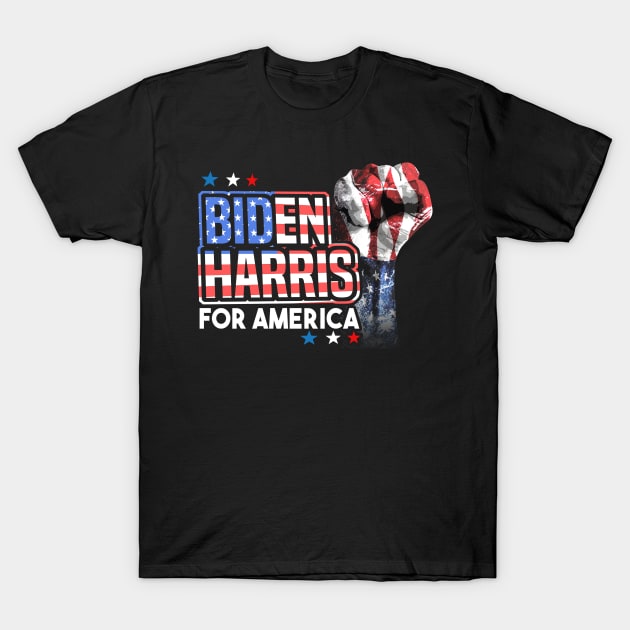 Biden Harris For America Fist T-Shirt by dnlribeiro88